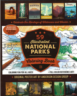 59 Illustrated National Park Poster Coloring Book