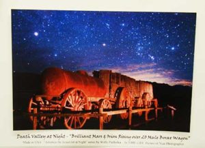 Brilliant Mars & Orion Rising over 20 Mule Borax Wagon Notecard